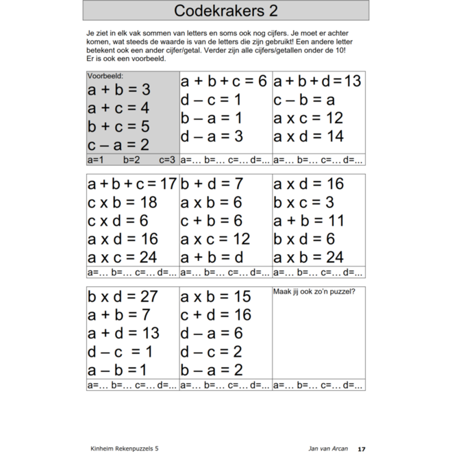 Rekenpuzzels 5 (5 stuks)
