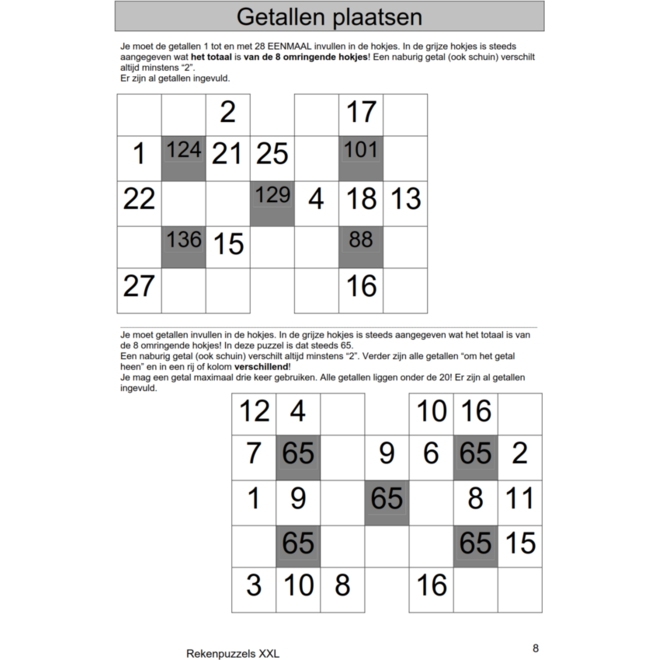 Rekenpuzzels XXL (5 stuks)