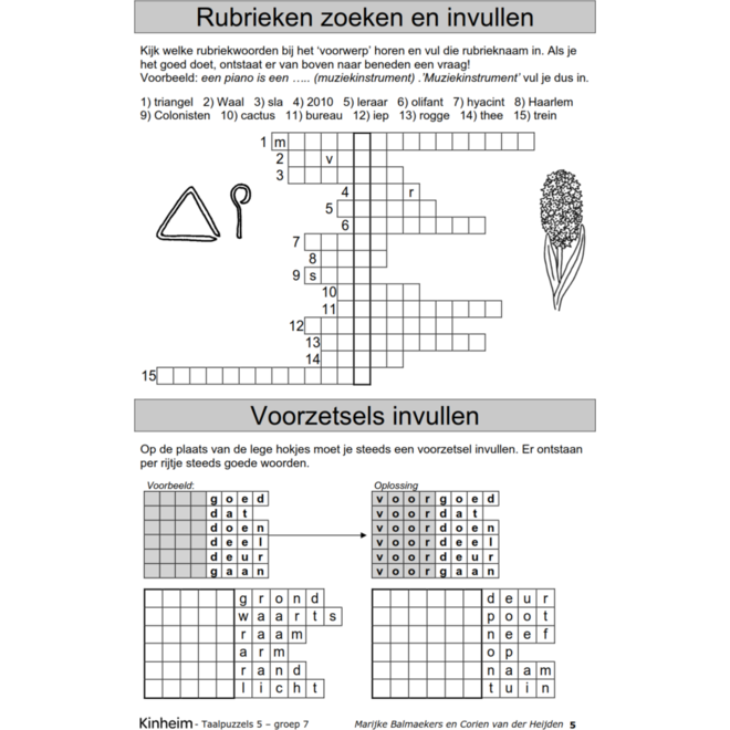 Taalpuzzels 5 groep 7