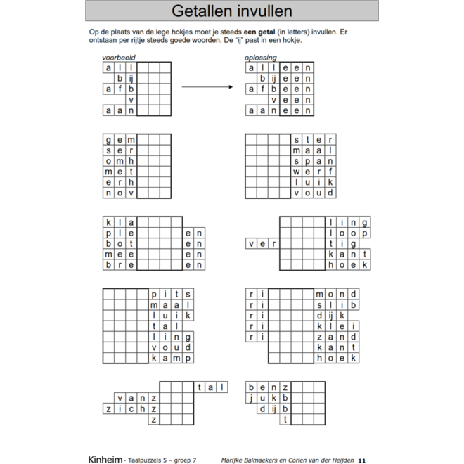 Taalpuzzels 5 groep 7