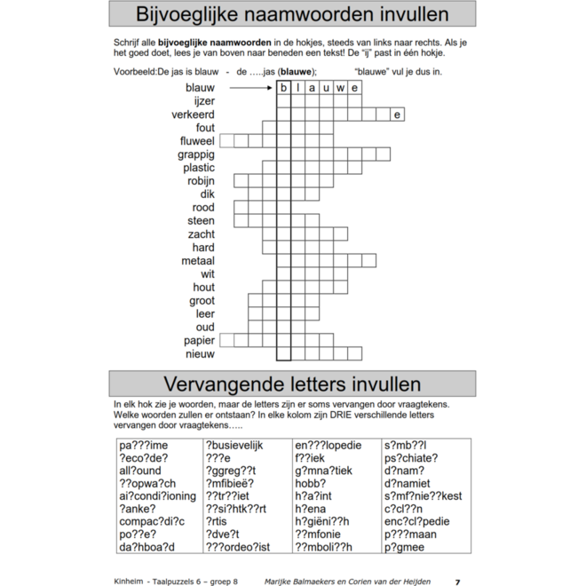 Taalpuzzels 6 groep 8 (5 stuks)