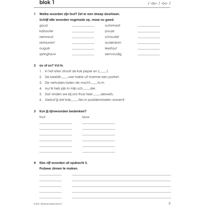 Blokboek spelkwartier D groep 6 - 7 (5 stuks)