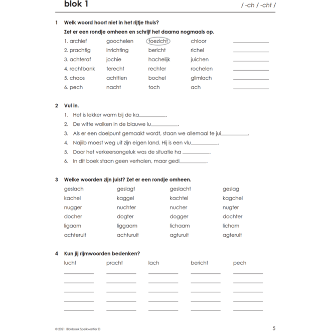 Blokboek spelkwartier D groep 6 - 7 (5 stuks)