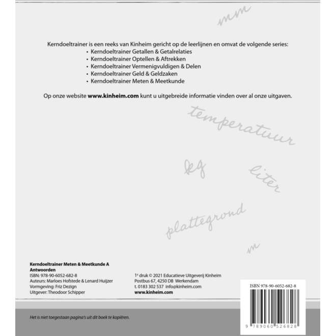 Kerndoeltrainer Meten & Meetkunde A antwoorden