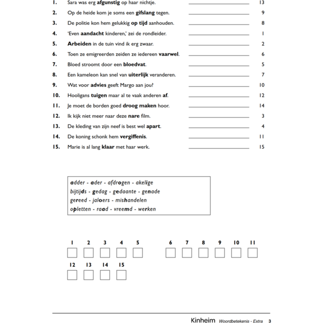 Woordbetekenis Extra (5 stuks)