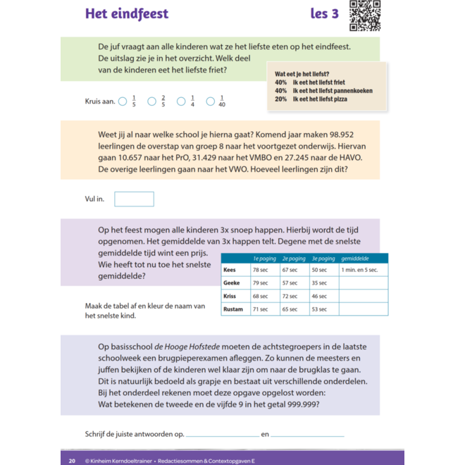 Kerndoeltrainer Redactiesommen & Contextopgaven E (5 stuks)