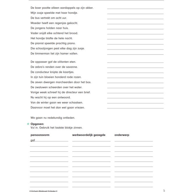 Blokboek Ontleden II (5 stuks)