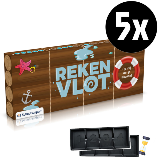 Rekenvlot 1 aanvulset 4 - Rekenvlot Leitnerbox 5 stuks