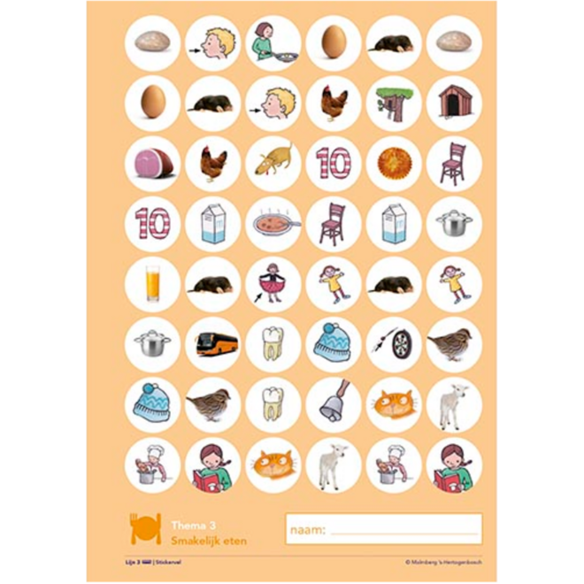 Lijn 3 stickervellen thema 1-6 (5 stuks)