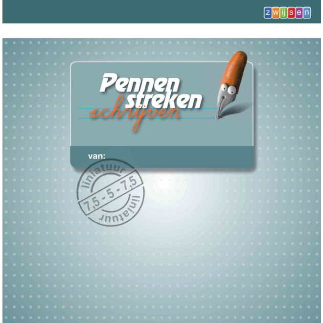 Pennenstreken 2 groep 3 - lijntjesschrift 7,5--5-7,5 mm verbonden schrift (5 stuks)