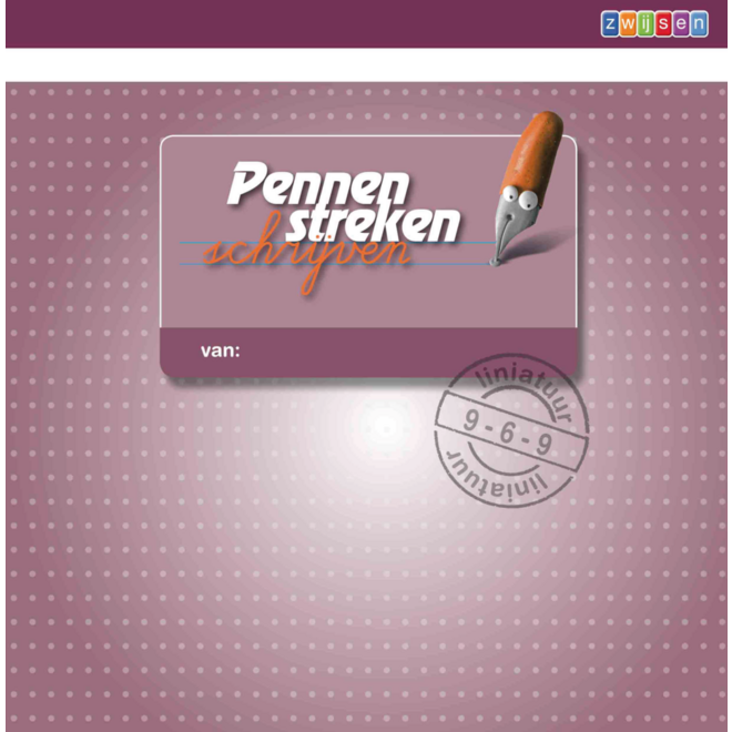 Pennenstreken 2 groep 3 - lijntjesschrift 9-6-9 mm verbonden schrift (5 stuks)