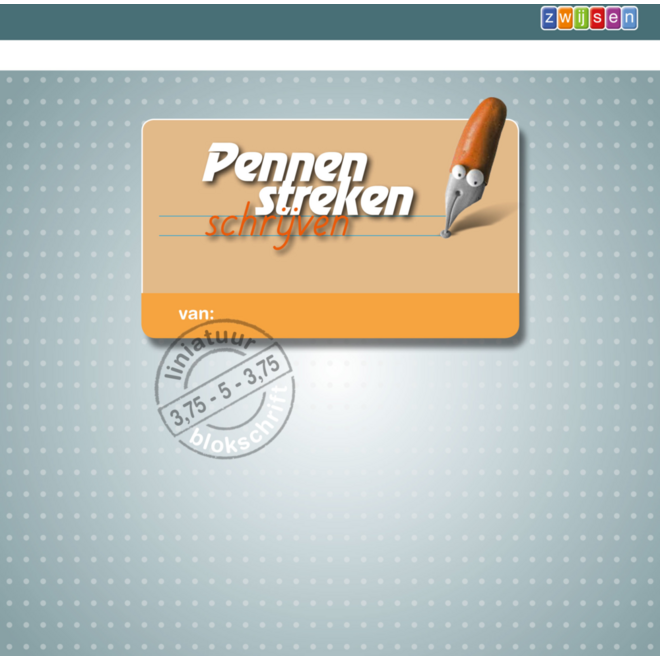 Pennenstreken 2 groep 3 - lijntjesschrift 3,75 - 5 - 3,75 blokschrift (5 stuks)