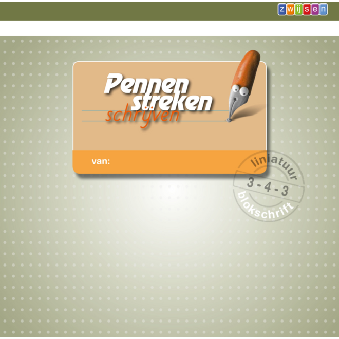 Pennenstreken 2 groep 3/4 - lijntjesschrift 3 - 4 - 3 blokschrift (5 stuks)