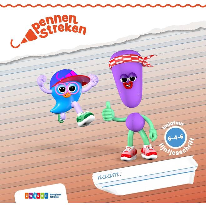 Pennenstreken 3 groep 4-5 lijntjesschrift verbonden schrift (6-4-6) (5 stuks)