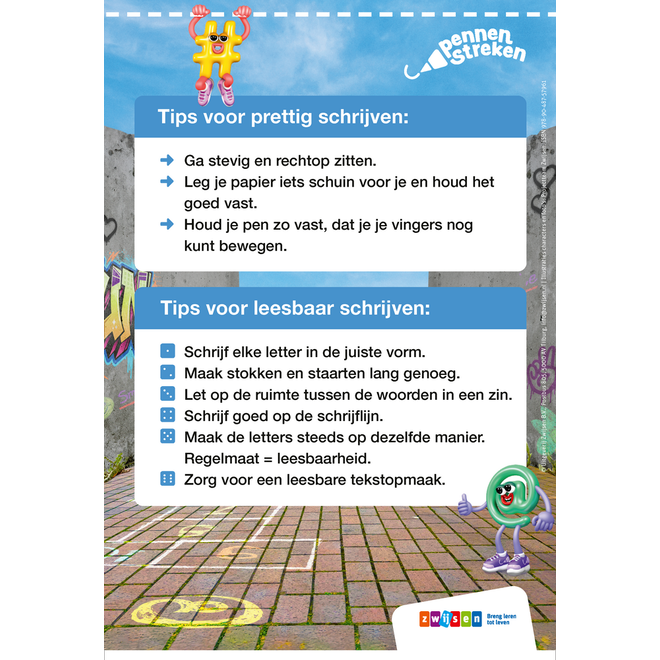 Pennenstreken 3 groep 7-8 letterkaarten blokschrift (10 stuks)