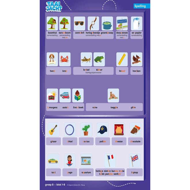 Taaljacht Spelling & grammatica groep 8 categorieposter