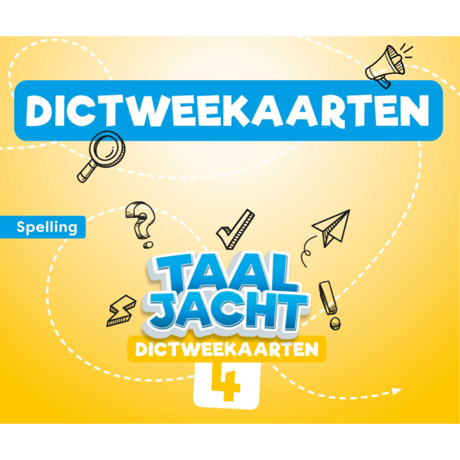 Taaljacht Spelling & grammatica groep 4 dictweekaarten