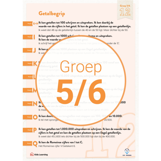 LDO Rekenen Doelenposters, groep 5/6