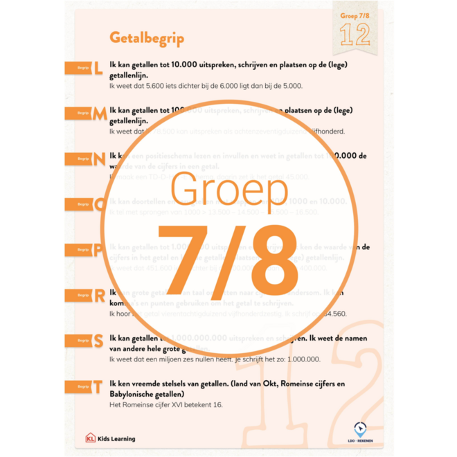 LDO Rekenen Doelenposters, groep 7/8