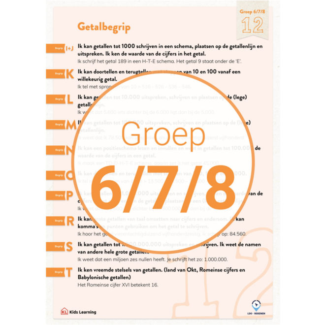 LDO Rekenen Doelenposters, groep 6/7/8