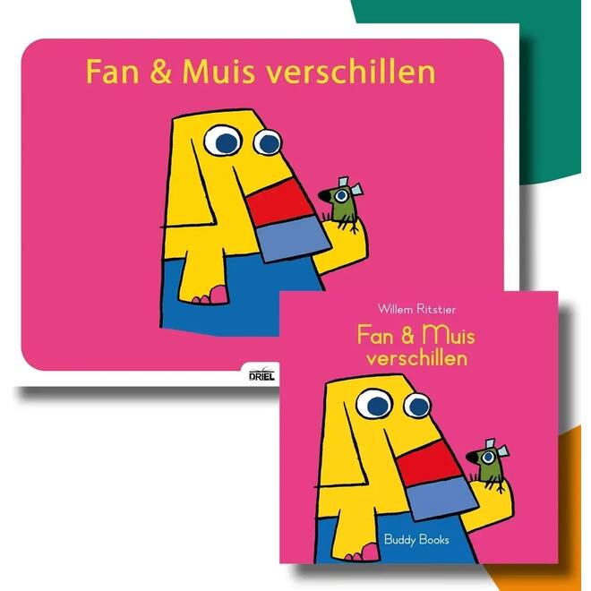 Fan & muis verschillen - set Kamishibai vertelplaten & prentenboek