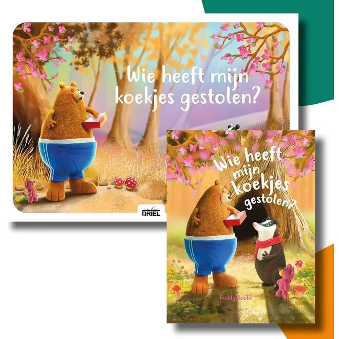 Wie heeft mijn koekjes gestolen? - set Kamishibai vertelplaten & prentenboek