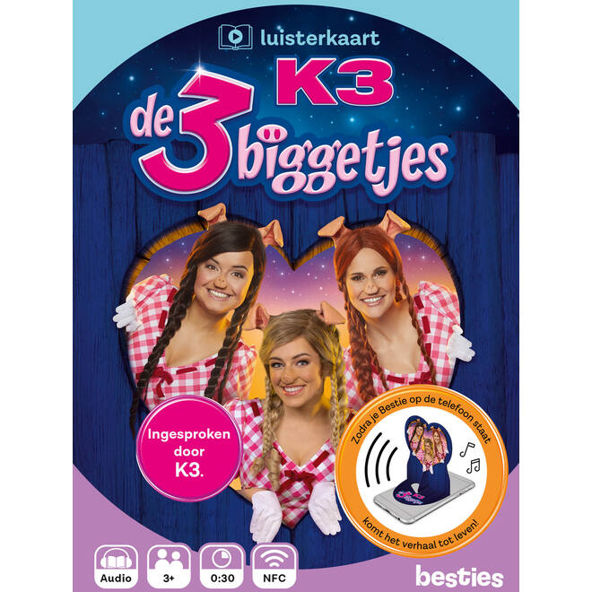 Besties luisterkaart - K3 - de 3 biggetjes