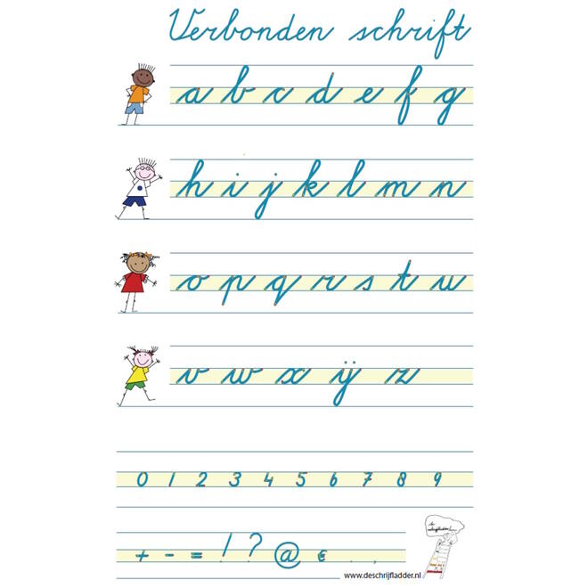 Handiger Handschrift groep 3 alfabet poster verbonden schrift