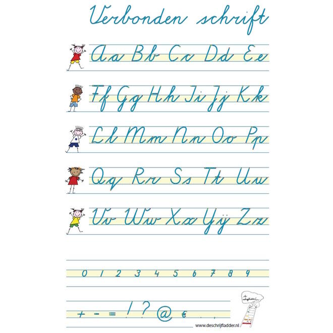 Handiger Handschrift groep 4-8 alfabet poster verbonden schrift