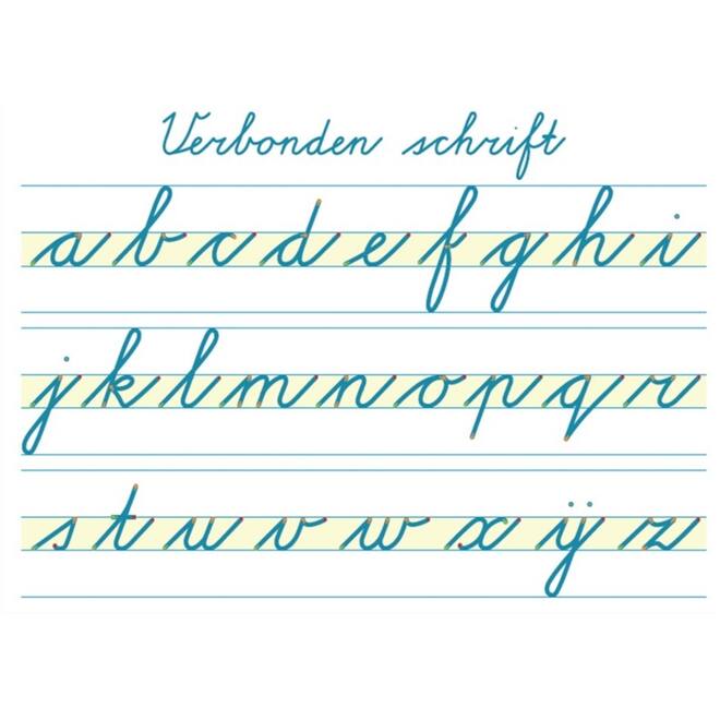 Handiger Handschrift groep 3 alfabet tafelkaarten verbonden schrift
