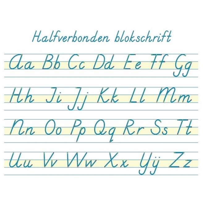 Handiger Handschrift groep 4-8 alfabet tafelkaarten halfverbonden blokschrift