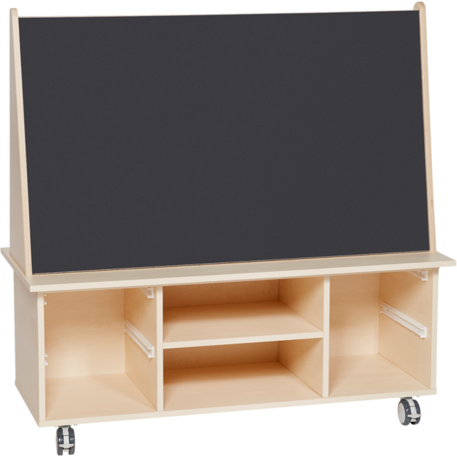 Bordenkar Ahorn 1x magnetisch whiteboard, 1x krijtbord
