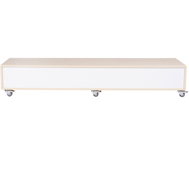 Peuterbank recht 172 x 43 x 30 cm incl wielen, 5 lades 15 cm hoog, ahorn