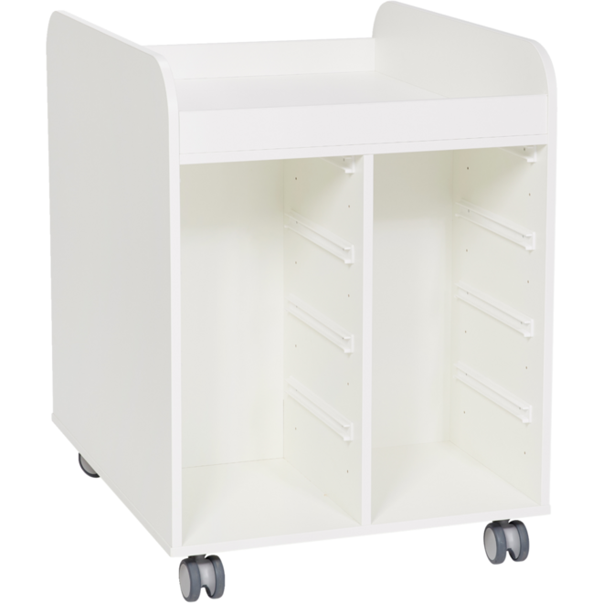 Steamkast hoog 94,7 x 89 x 70,6 cm, wit incl. wielen, excl. laden