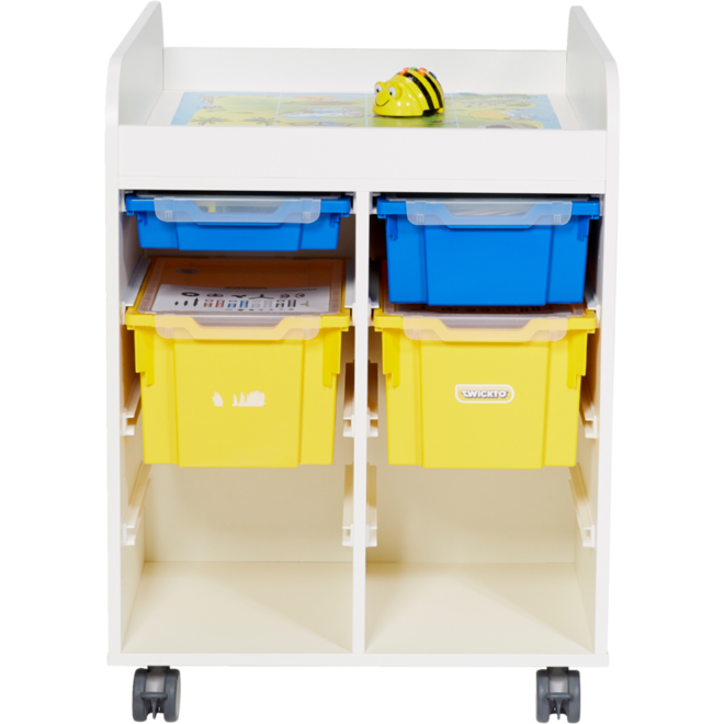 Steamkast hoog 94,7 x 89 x 70,6 cm, wit incl. wielen, excl. laden