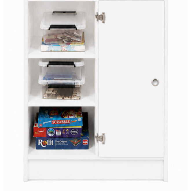Kast 180 graden onder, 100x90x50 cm (lxbxh)| wit, op plint, deuren wit/Ahorn