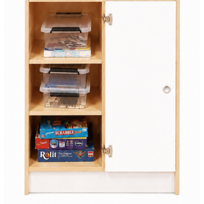 Kast 180 graden onder, 100x90x50 cm (lxbxh)|, deuren  wit/Ahorn