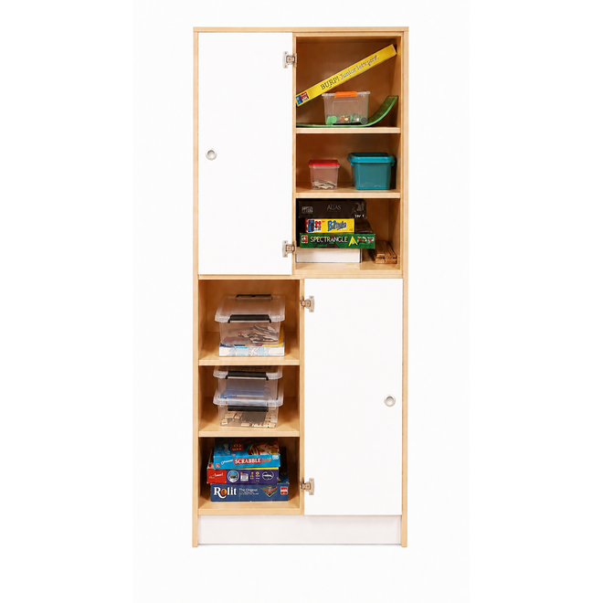 Kast 180 graden onder, 100x90x50 cm (lxbxh) | Ahorn, op plint, deuren wit/Ahorn