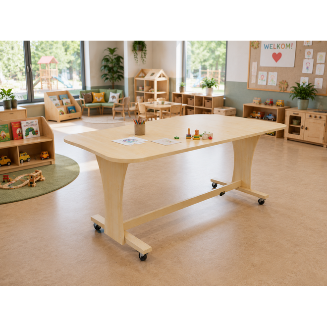Tafel Flex 180 HPL toplaag ahorn structuur, blad 180 x 80 cm