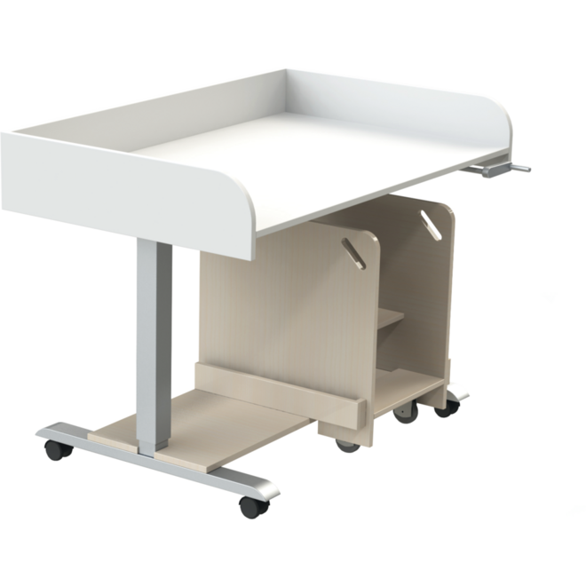 Verschoontafel Standard met trap links, blad Ahorn