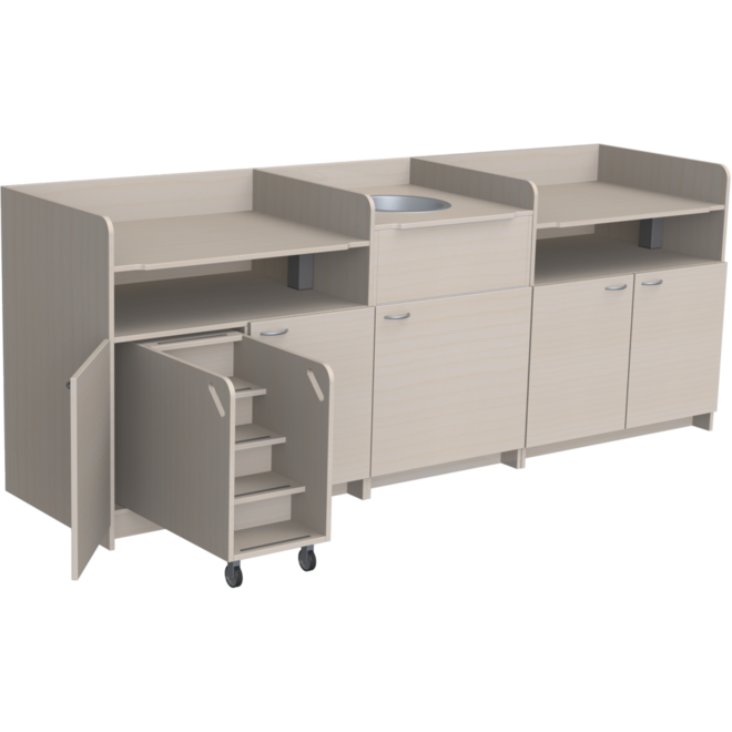 Aankleedtafel Standard 120 wit trap links