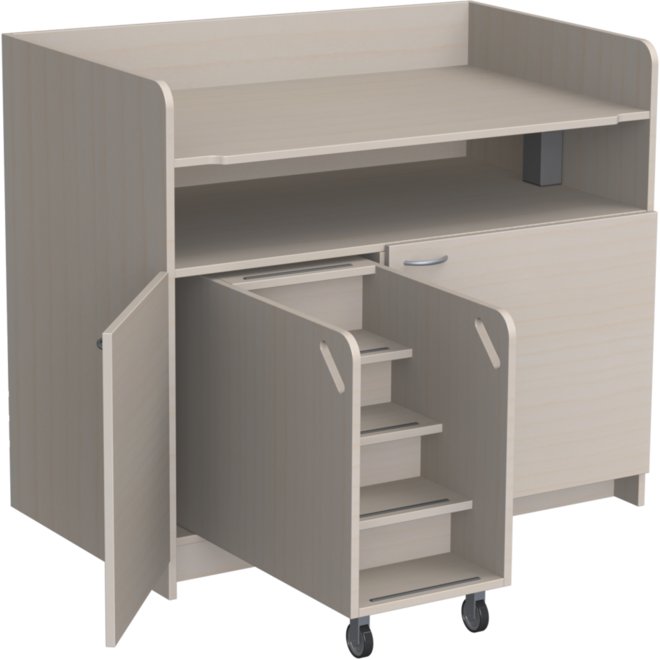 Aankleedtafel Standard 100 ahorn trap links