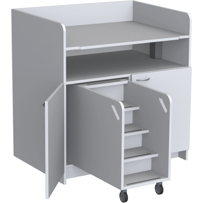 Aankleedtafel Standard 100 wit trap links