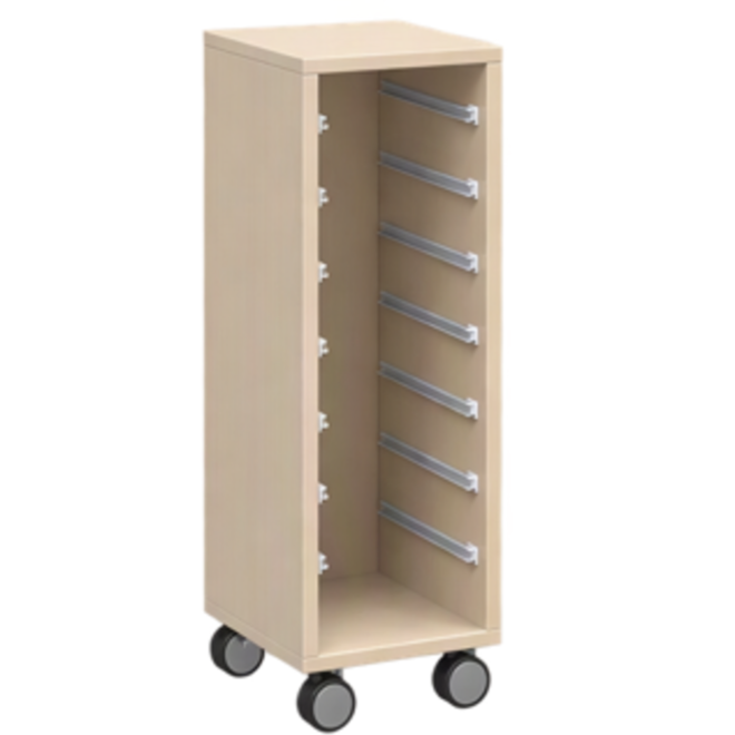 Ladenkast Flex 1, zonder laden met wielen, ahorn