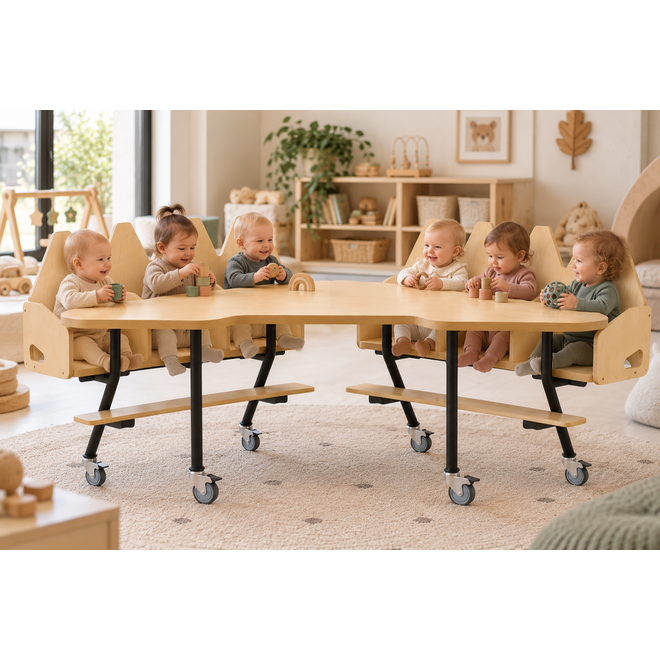 Babytafel, zwart onderstel