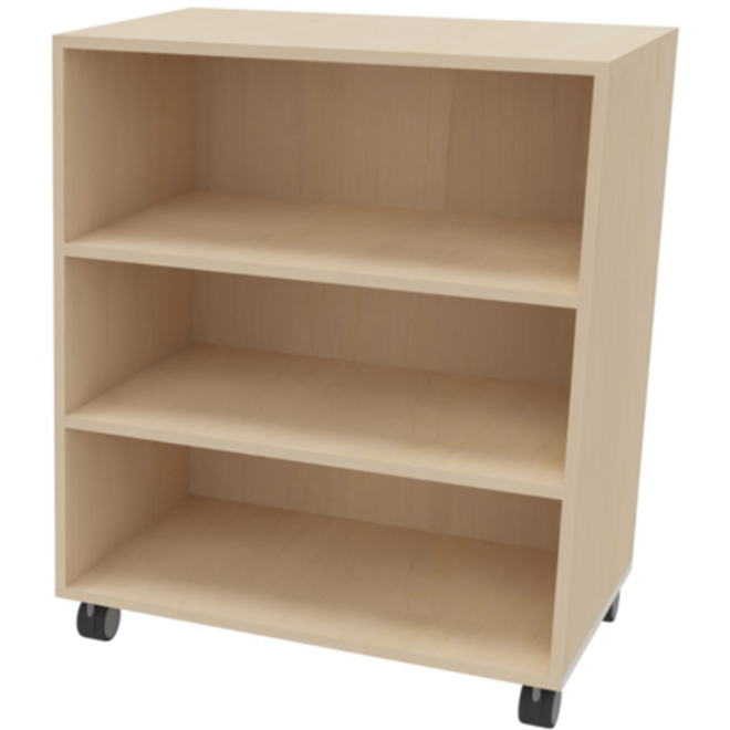 Kast Flex 2, Ahorn, met 2 legplanken en op wielen