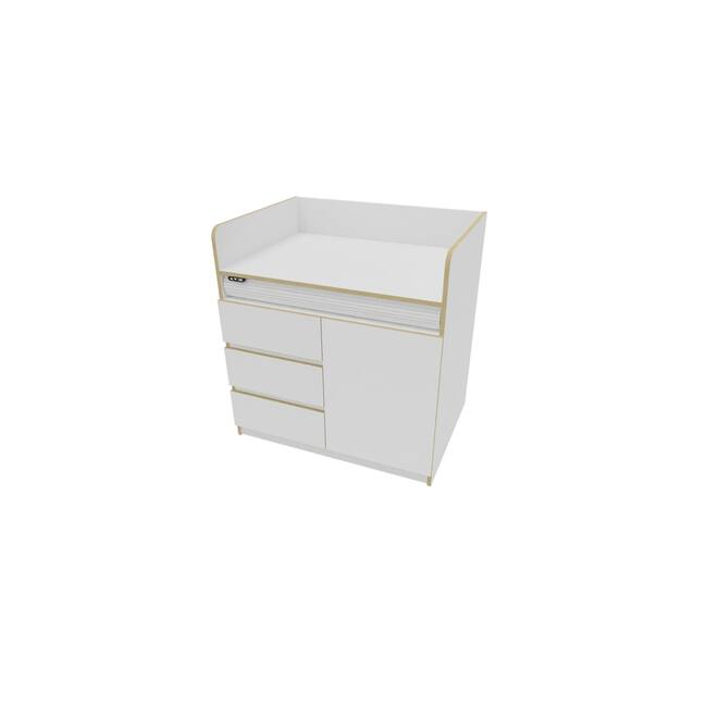 Aankleedtafel Flex+ 100 wit trap rechts