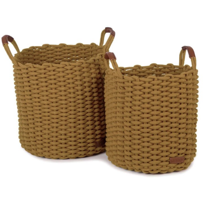Opbergmand Korbo, Maat L, Oker, (set van twee)