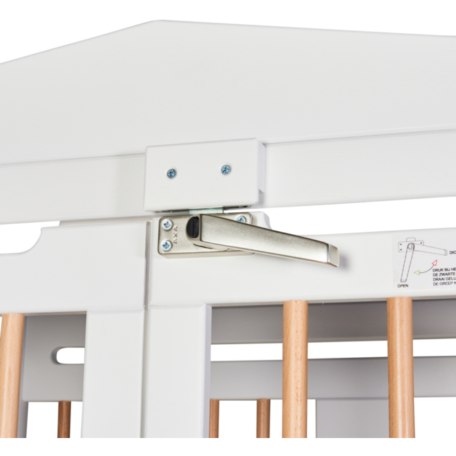 Box hoog Classic enkel wit, spijlen hout blank gelakt