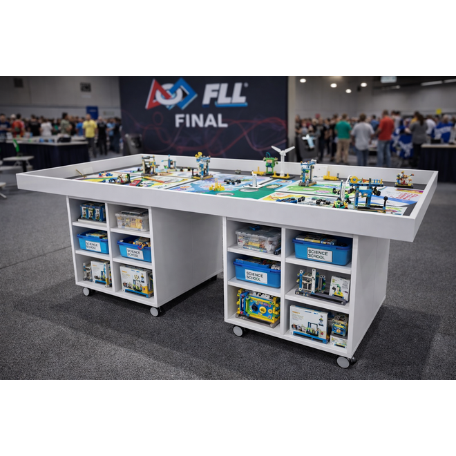 FLL wedstrijdtafel met kastruimte, wit